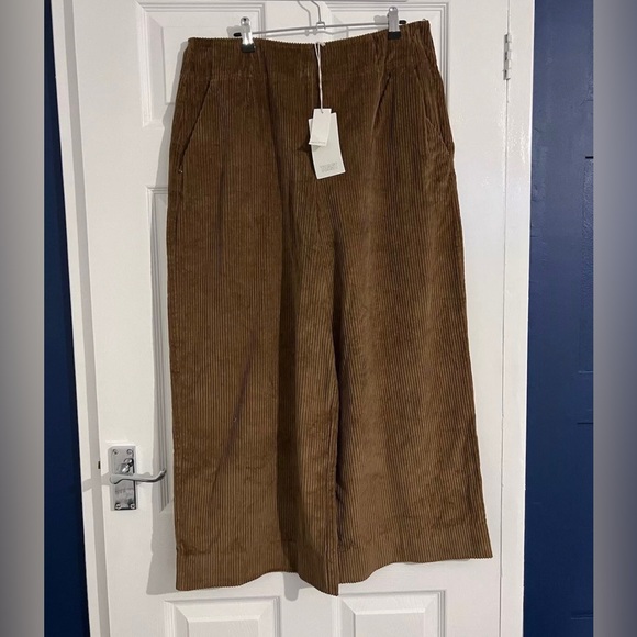 Toast Flat Front Organic Cord Culottes US 10 NWT - Picture 1 of 6